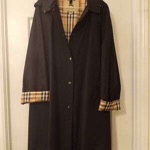 Burberrys Black Hood Rain Coat